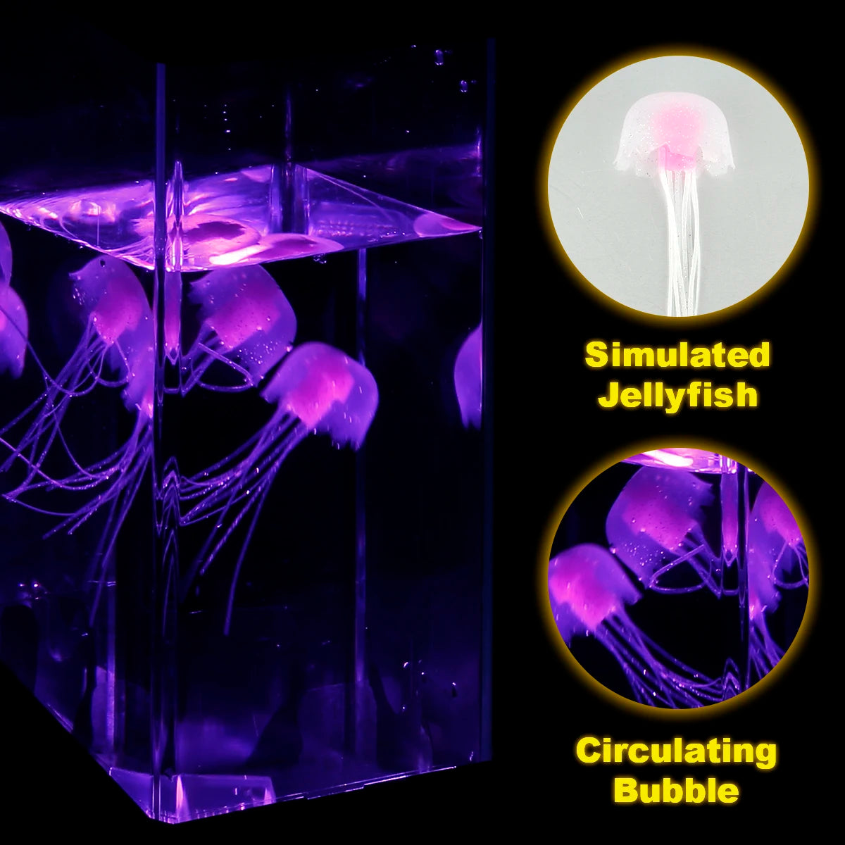 Led Jellyfish Lamp Usb/Battery Operated Jellyfish Night Light Multi-Color Changing Aquarium Tank Lamp Decorative Simulated