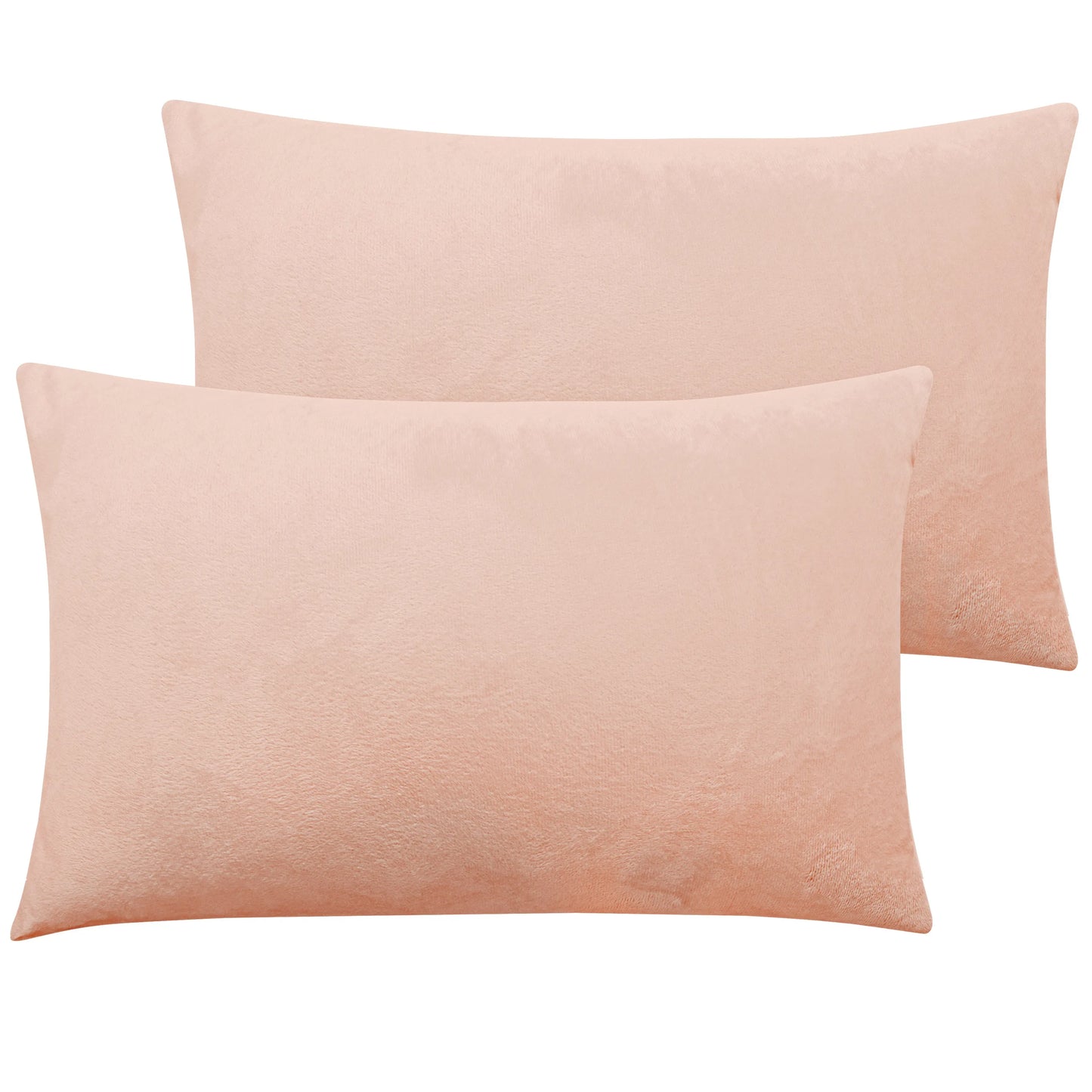 Ntbay 2 Pack Velvet Hidden Zippered Pillowcases, Super Soft and Cozy Luxury Solid Color Pillow Cases