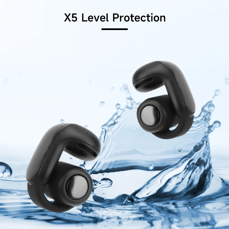 Wireless Bluetooth Sports Earphones Waterproof Sweatproof Noise Reduction Open Ear Clip Earbuds with Charging Case