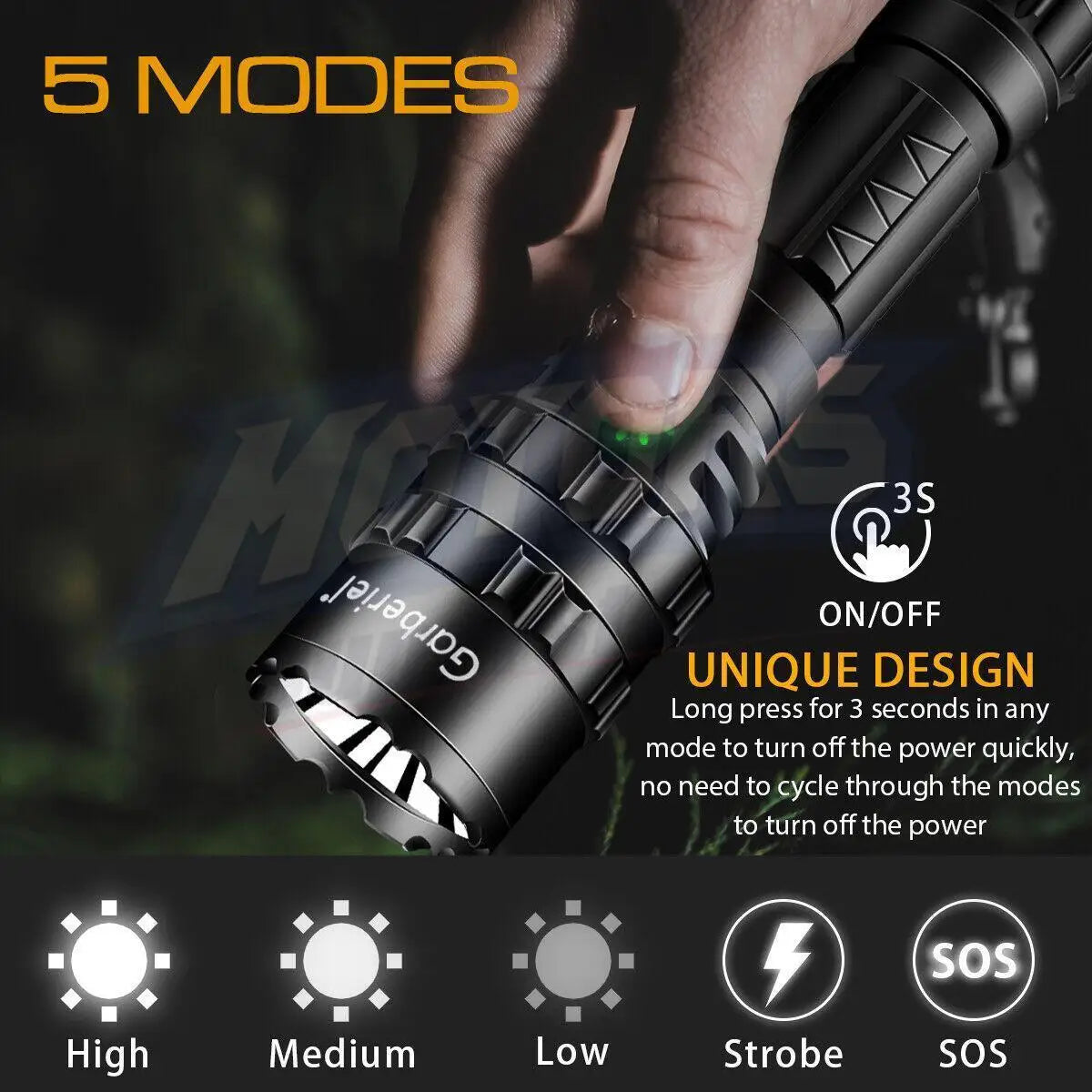 Tactical Rechargeable LED Flashlight Tactical Gun Light Rail Mount Hunting