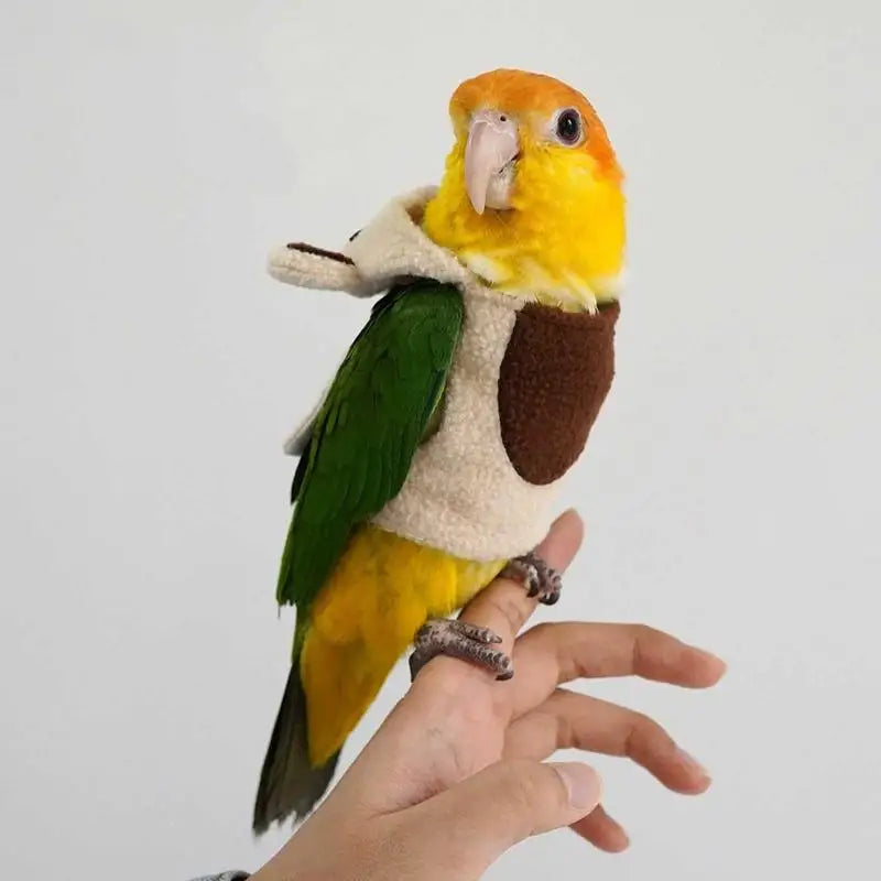 Cockatiel Costume Cute Bird Costume With Bear Shape Parrot Cloth Warm Parrot Cloak Multi-Purpose Bird Clothes Parrot Cosplay