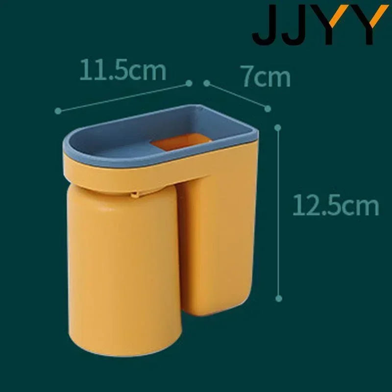 JJYY Multifunctional waterproof wall-mounted toothbrush holder Plastic Toothbrush Holder with Cups Bathroom Storage accessories