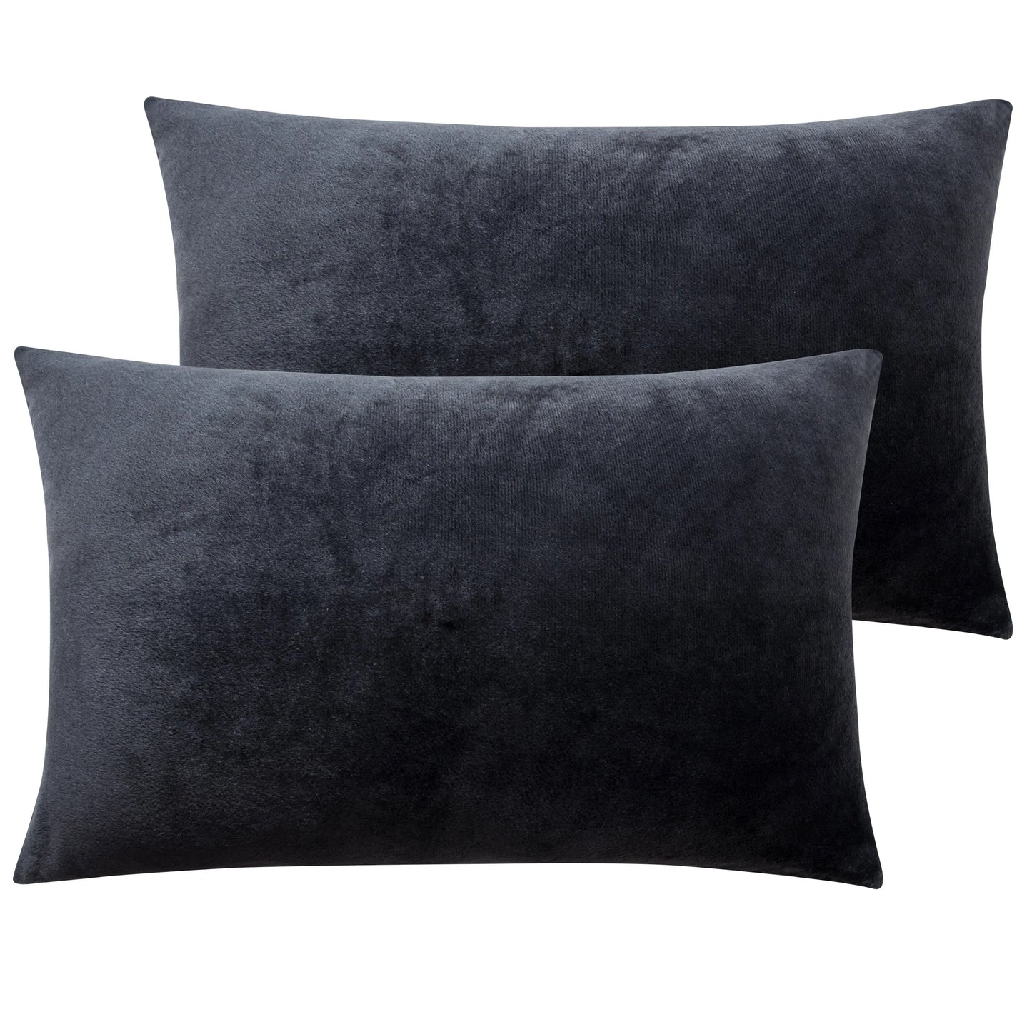 Ntbay 2 Pack Velvet Hidden Zippered Pillowcases, Super Soft and Cozy Luxury Solid Color Pillow Cases