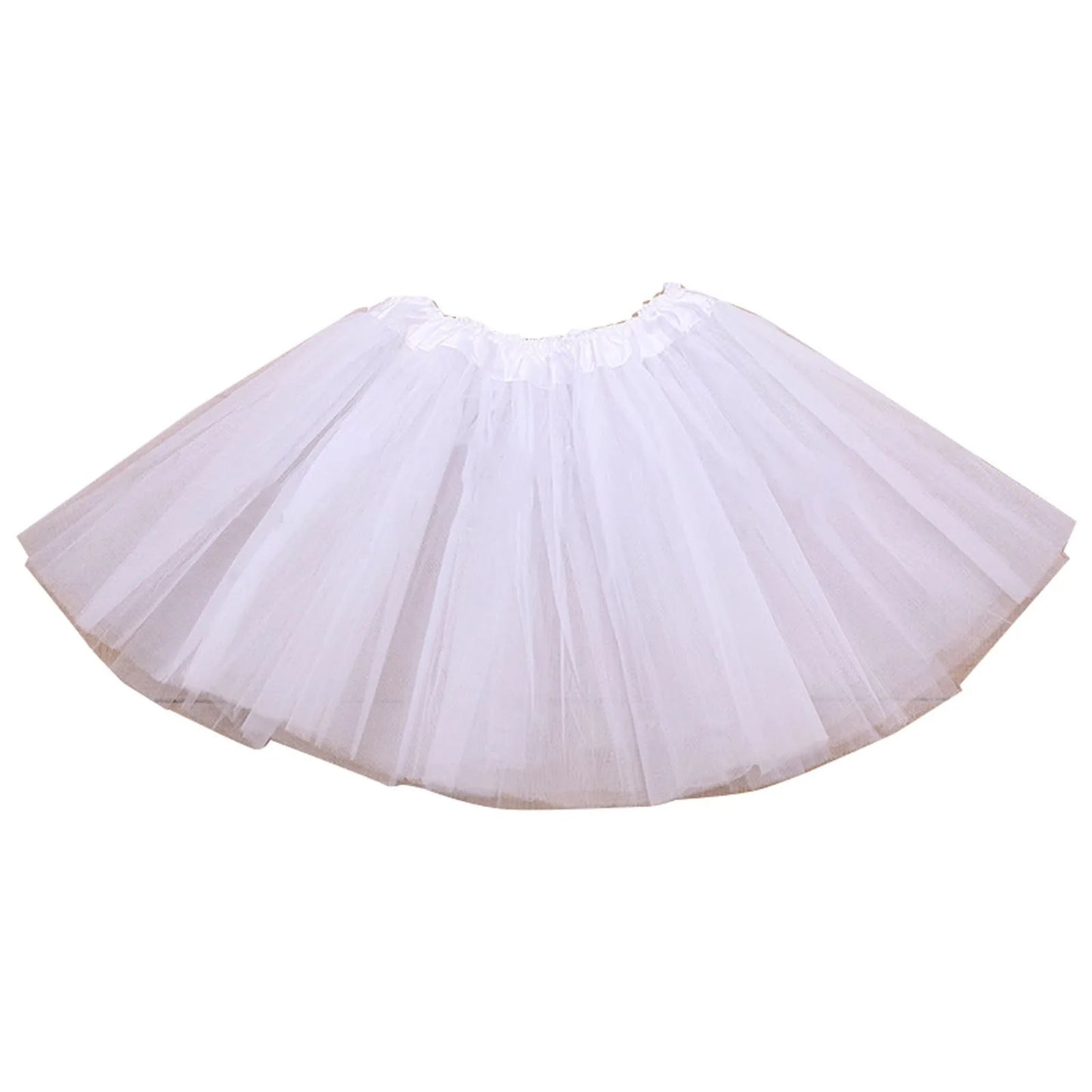 Fashion Kids Mesh Miniskirts Girls Princess Solid White Dance Ballet Tutu Brand Party Dress Girl Faldas Skirt Elastic Clothes