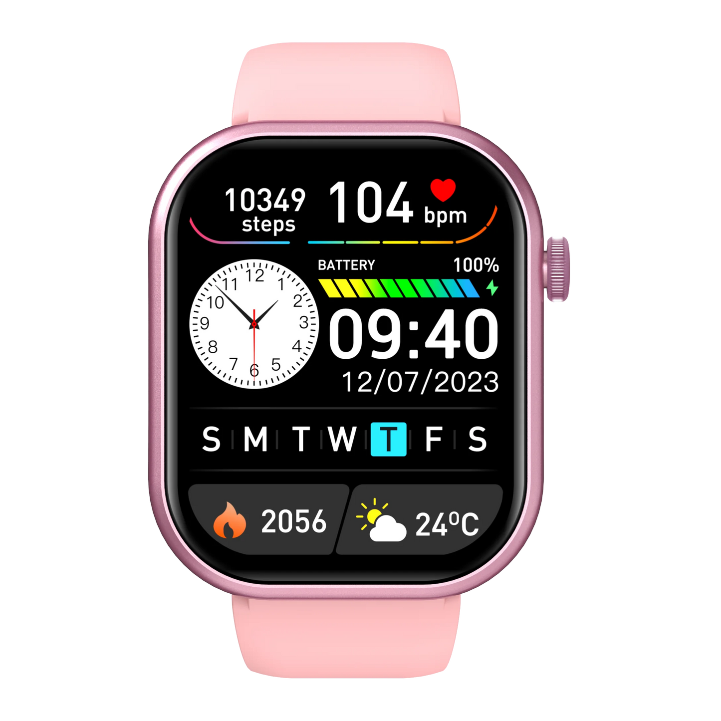 Smart watch with full touch screen, Bluetooth calling, message alerts and more, compatible with iPhone/android mobile phones