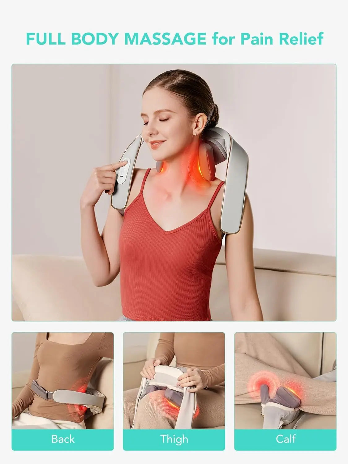 SKG  H5 Mini Neck and Shoulder Massage with Heat for Neck, Back, Shoulder, Legs, Electric Massage Gift Ideas