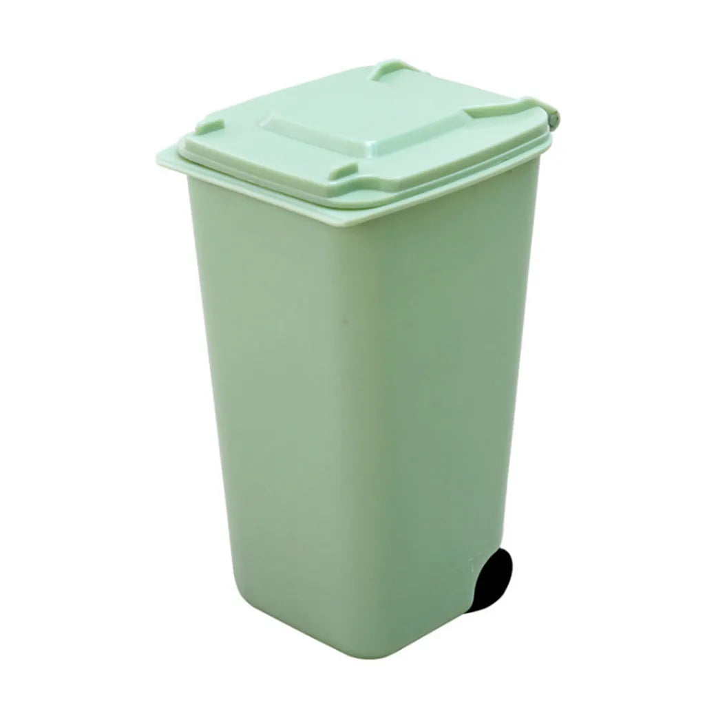 Mini Plastic Trash Can Storage  Desktop Organizer Pen Pencil Holder Organiseurs De Rangement Kitchen Organizer Organizers Storag