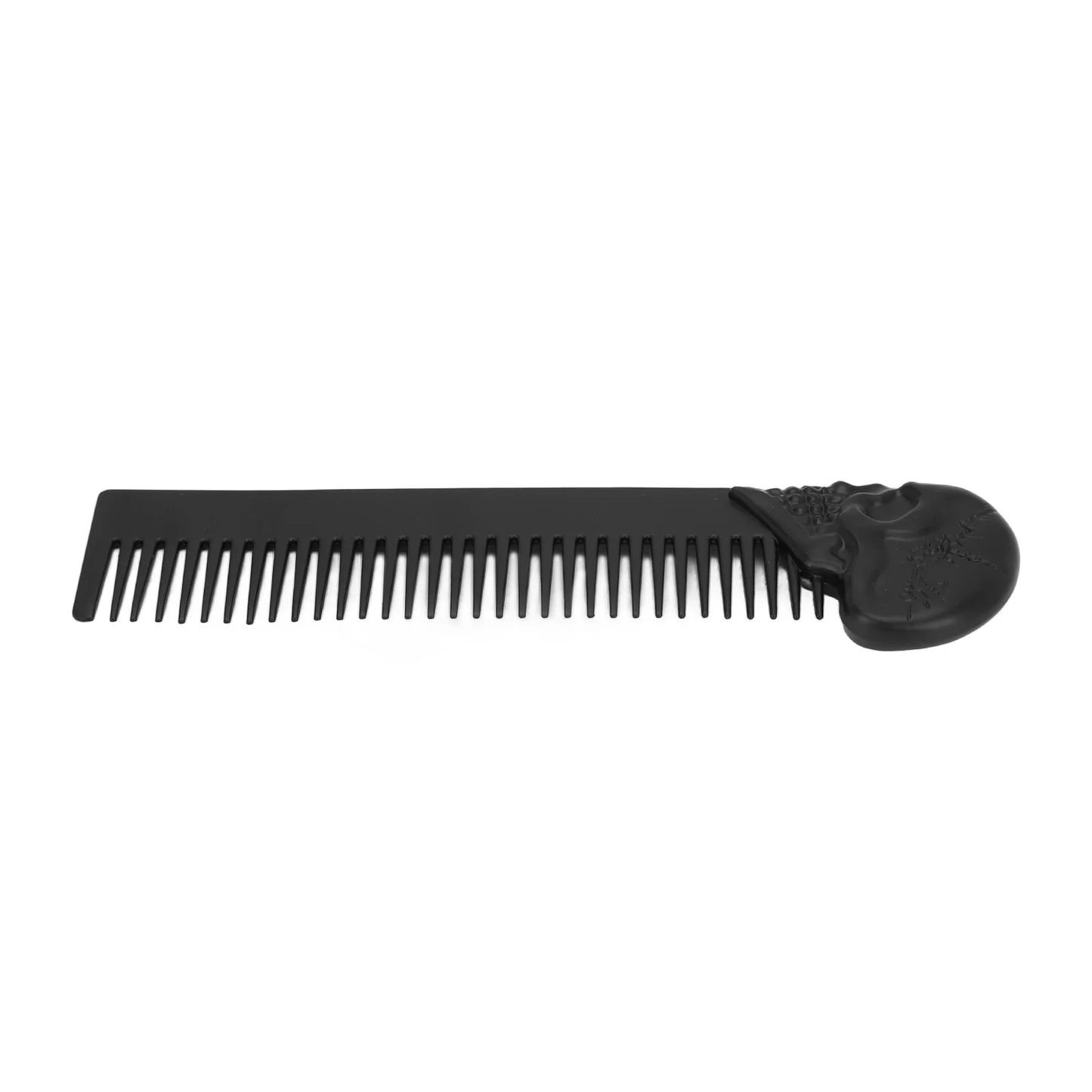 Pocket Beard Comb Zinc Alloy Skull Pattern Hair Styling Mustache Shaping Oil Hair Comb Black