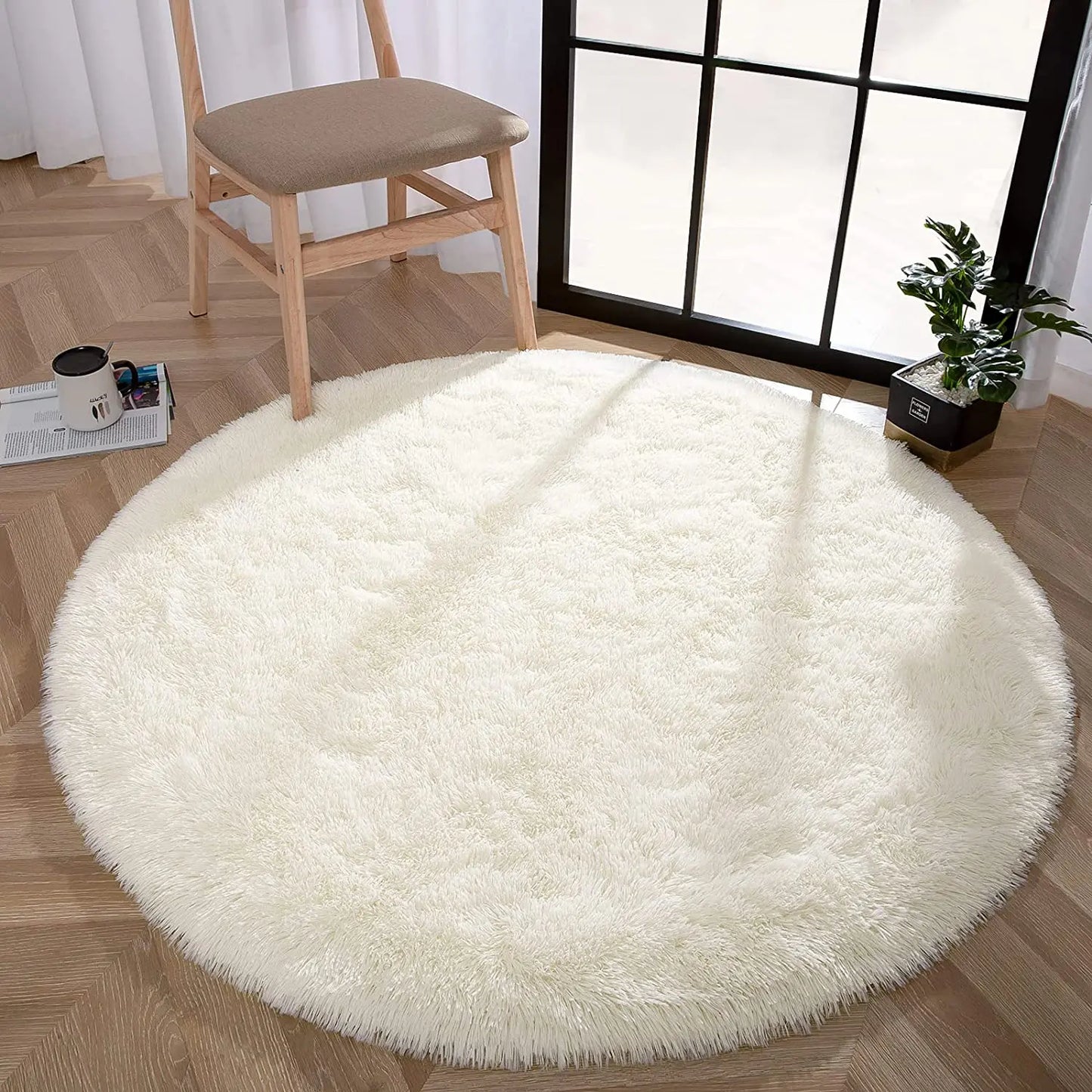 Carpet Living Room Round Thick Carpet Fluffy Large Area Mat Floor Soft Rug Bedroom Long Plush Rug Children Room Decor