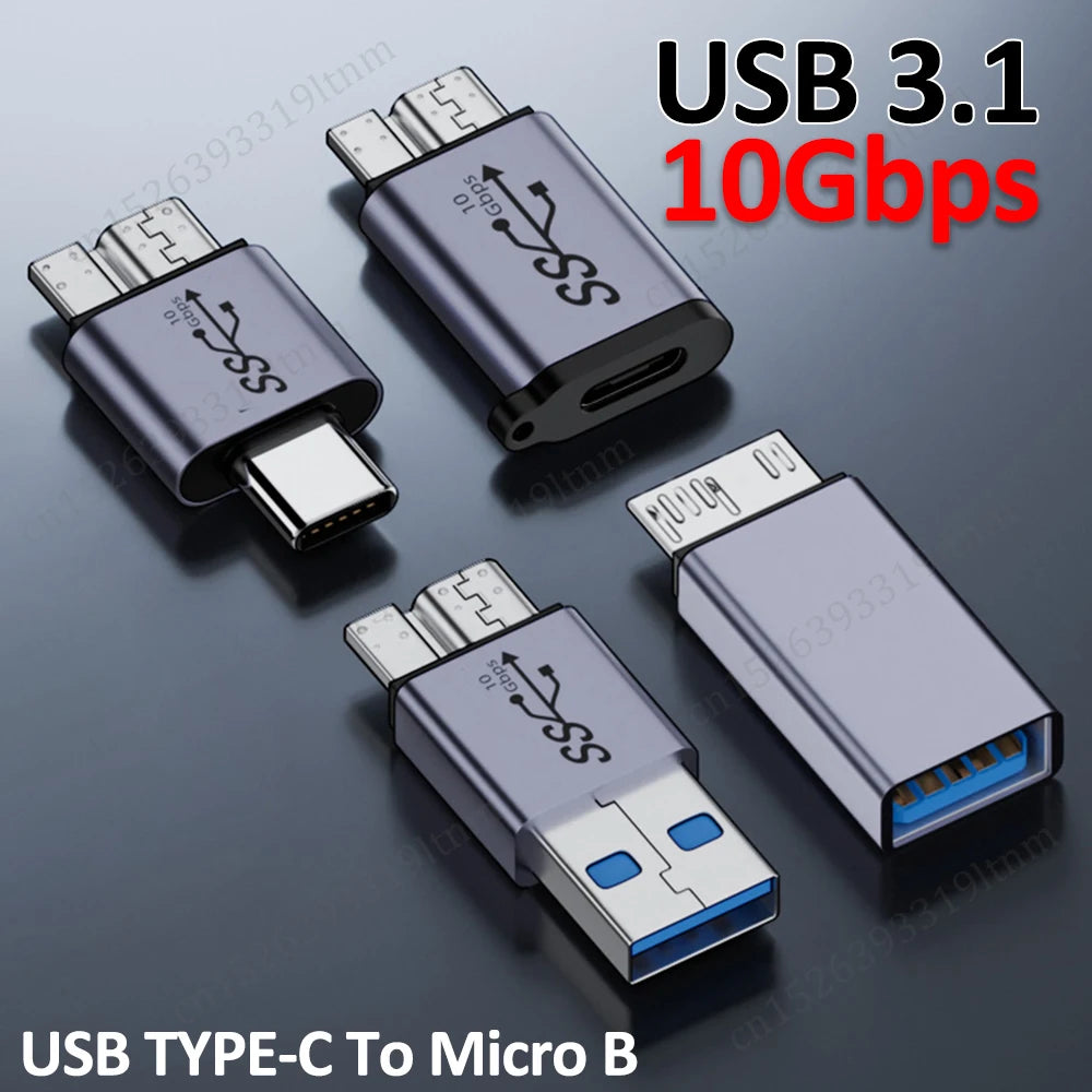 2/1PCS USB Type-C To Micro B HDD Adapter USB3.1 Gen2 10Gbps High-speed Data Transfer Converter for Hard Drive Cable Mobile Phone