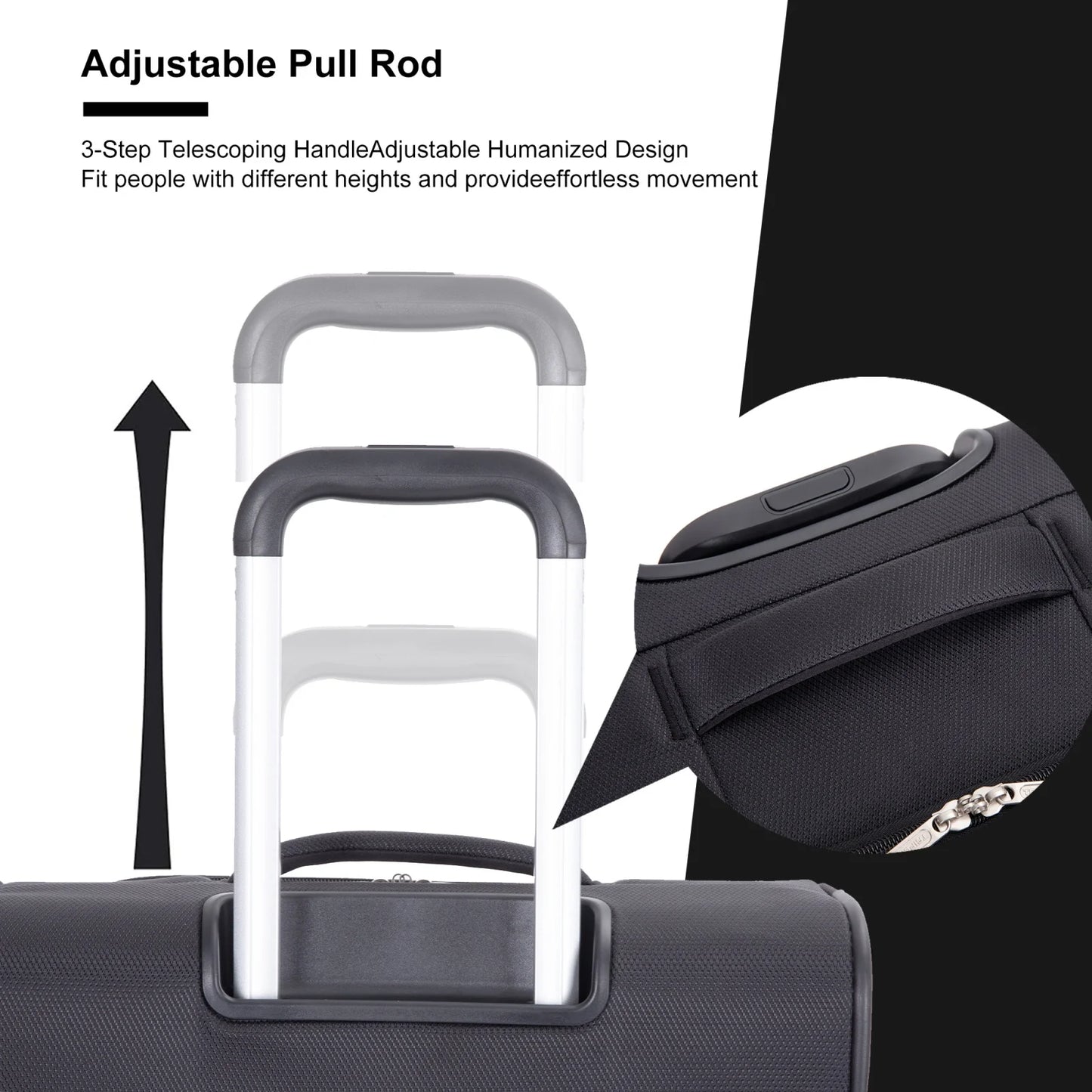 5 Piece Luggage Set with Expandable, Lightweight Softside Suitcase with Double Spinner Wheels with Travel Duffle Bag