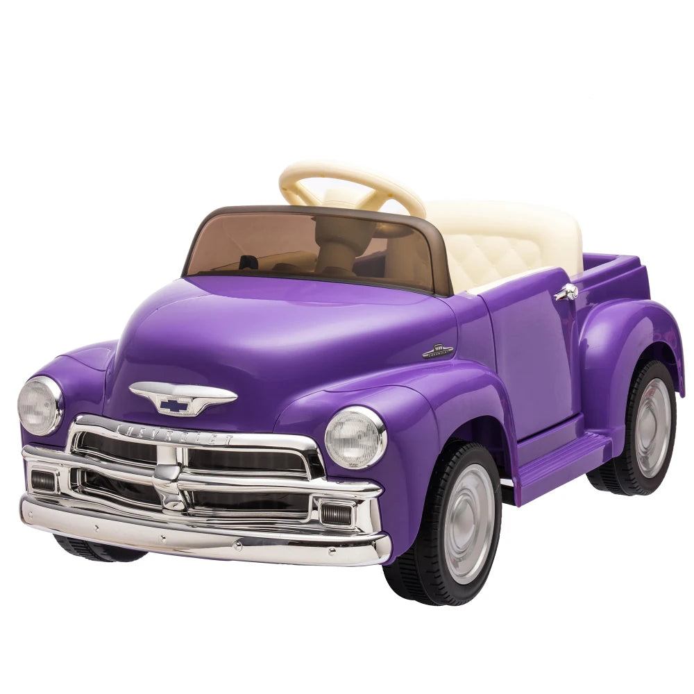 12V Kids Ride On truck car w/parents control, Licensed Chevrolet 3100 pickup,electric car for kid,Vintage modeling,3 speeds, 3+