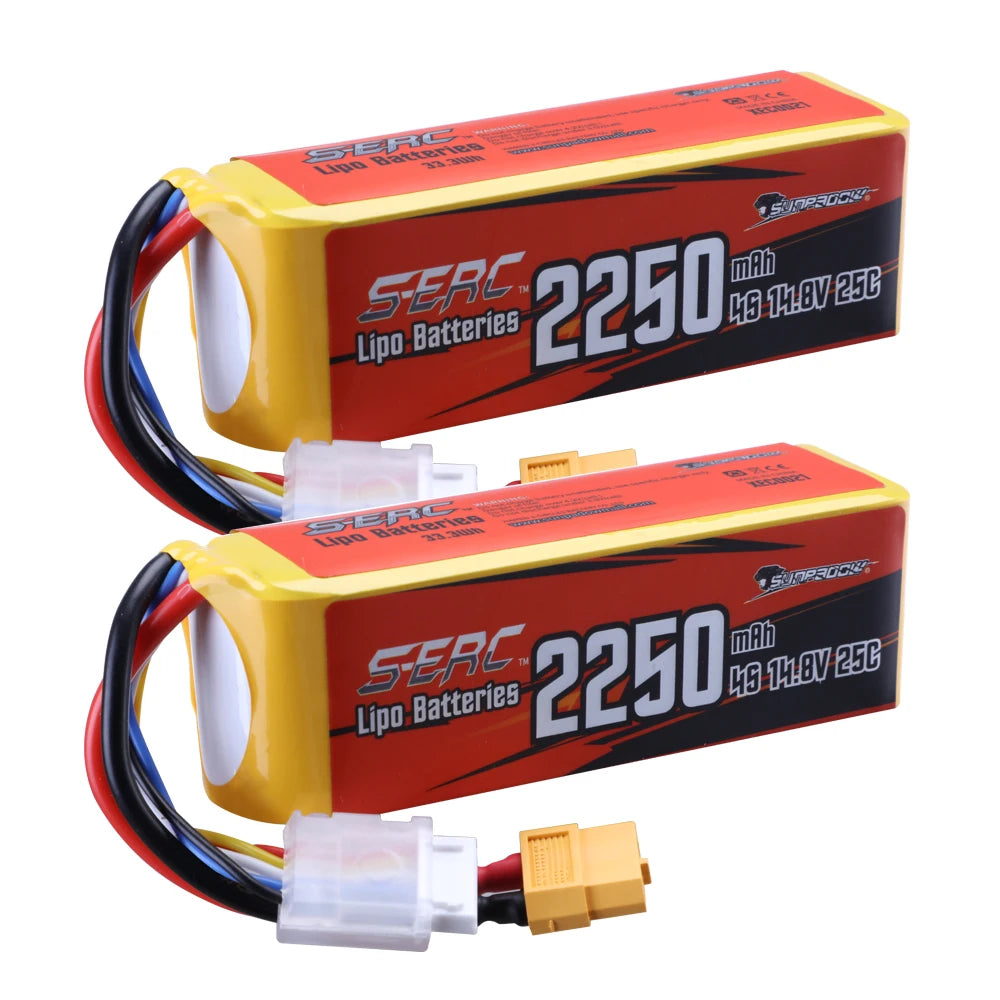 SUNPADOW 4S Lipo Battery for 2250mAh 5100mAh 14.8V 70C with XT90 Connector RC Airplane Aircraft Quadcopter Drone FPV Helicopter