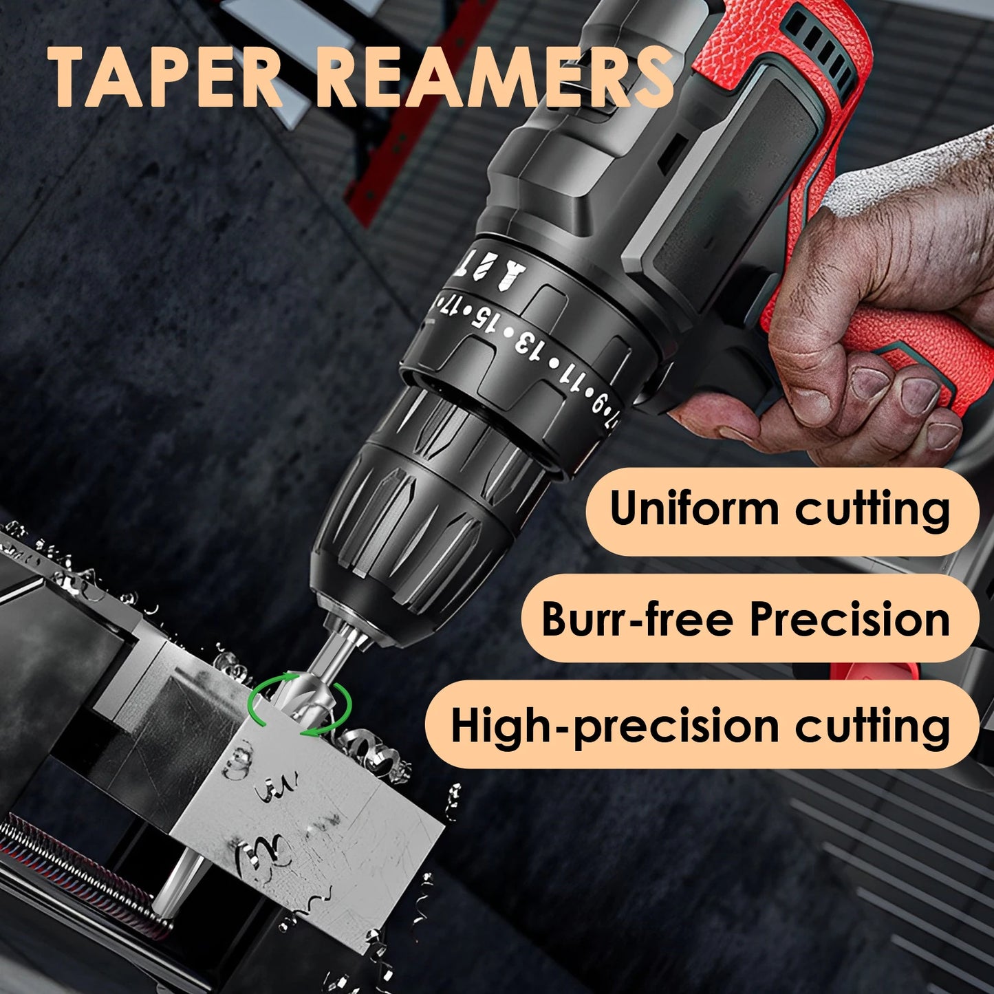 7 Degree Tapered Ball Joint Reamer High-Speed Tool Steel Tapered Reamer Tie Rod for Multi-Use Shank Drilling Tool Vehicle Repair