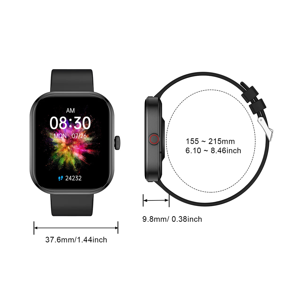 Smart watch with full touch screen, Bluetooth calling, message alerts and more, compatible with iPhone/android mobile phones