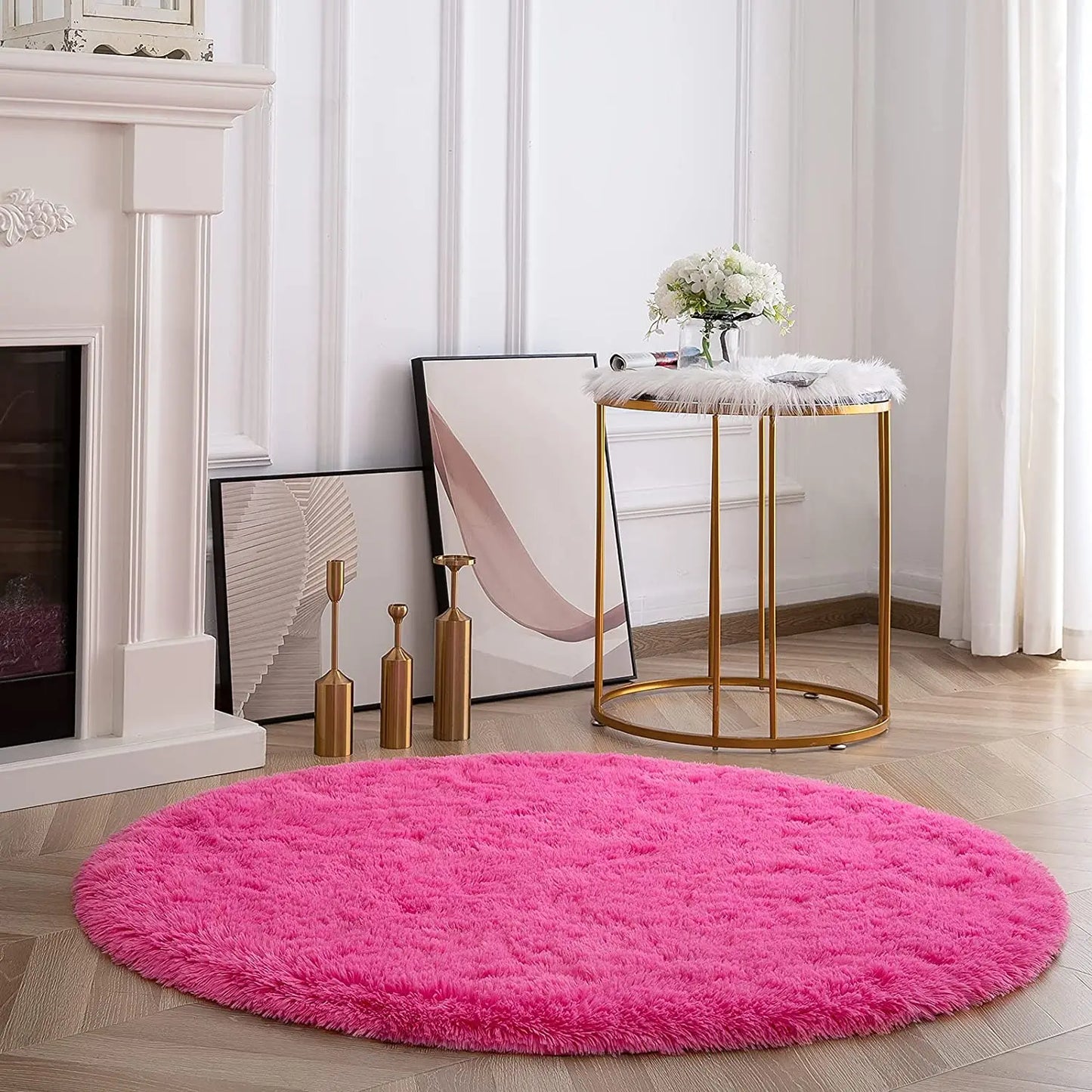 Carpet Living Room Round Thick Carpet Fluffy Large Area Mat Floor Soft Rug Bedroom Long Plush Rug Children Room Decor