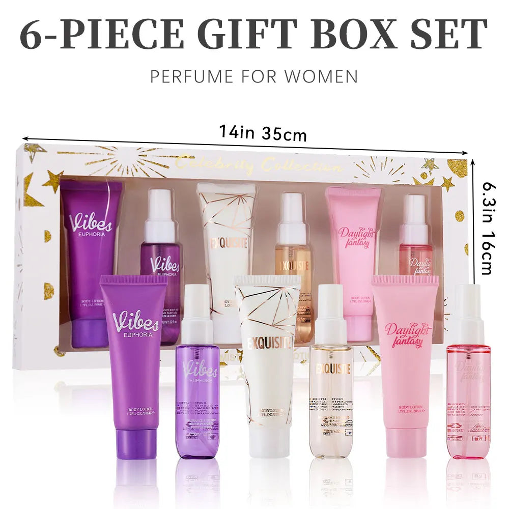 Women's Fragrance Sets 3 Pcs 1.02 fl.oz Body Mist and 3Pcs 1.7 fl.oz Body Lotion 6 Pcs  CELEBRITY COLLECTION Lotion and Mist