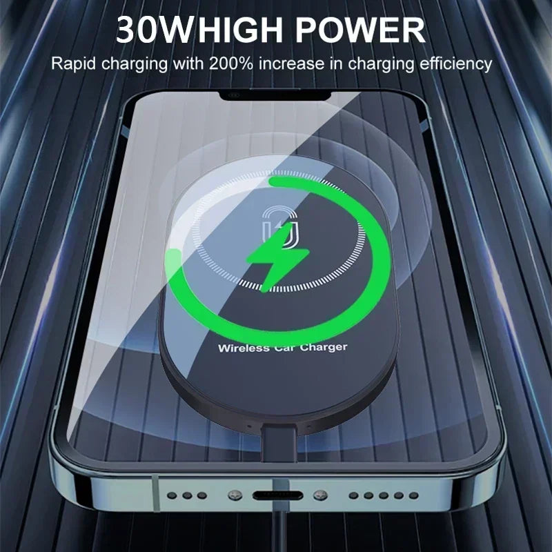 30W Magnetic Car Wireless Chargers Air Vent Phone Holder For Magsafe iPhone 16 15 14 13 12 Pro Max Car Fast Charging Station