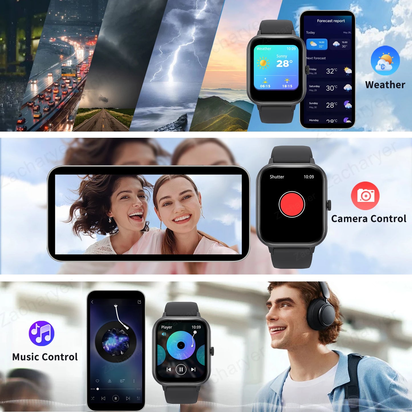 SmartWatch Touch Screen Watches Sport wireless calling/dial Fitness Tracker Smartwatch Sedentary Reminder Pedometer