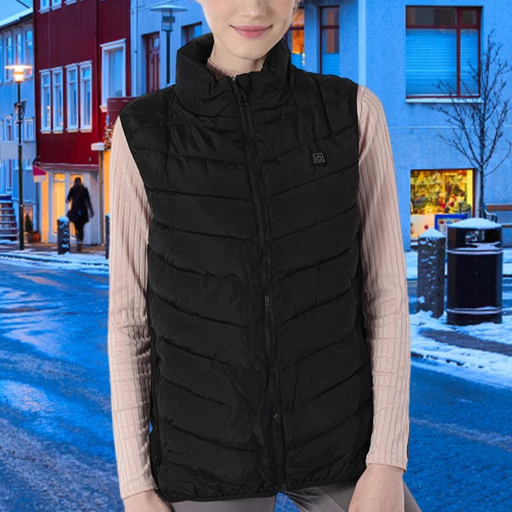 Men Women USB Heated Vest 9 Zone Smart Heating Jacket Power Bank Not Included Electric Warm Vest for Winter Hunting