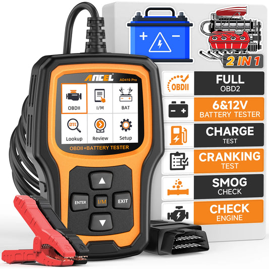 ANCEL AD410 PRO Code Reader + Battery Test Check Engine With Full OBD2 Function Car Diagnostic Tools