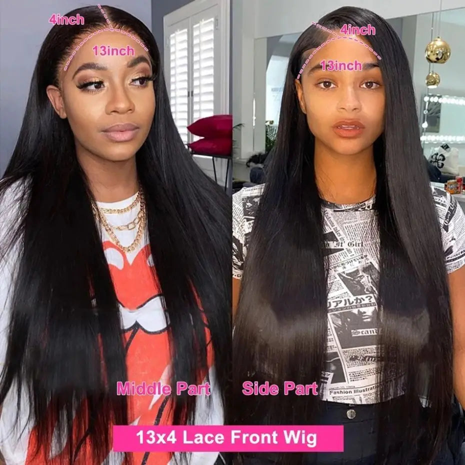 180% Human Hair Straight Wigs HD 4X4 Lace Closure Wig For Women 13x4 13x6 Lace Frontal Wig Remy HD Lace Front Wig 30 32 36Inch