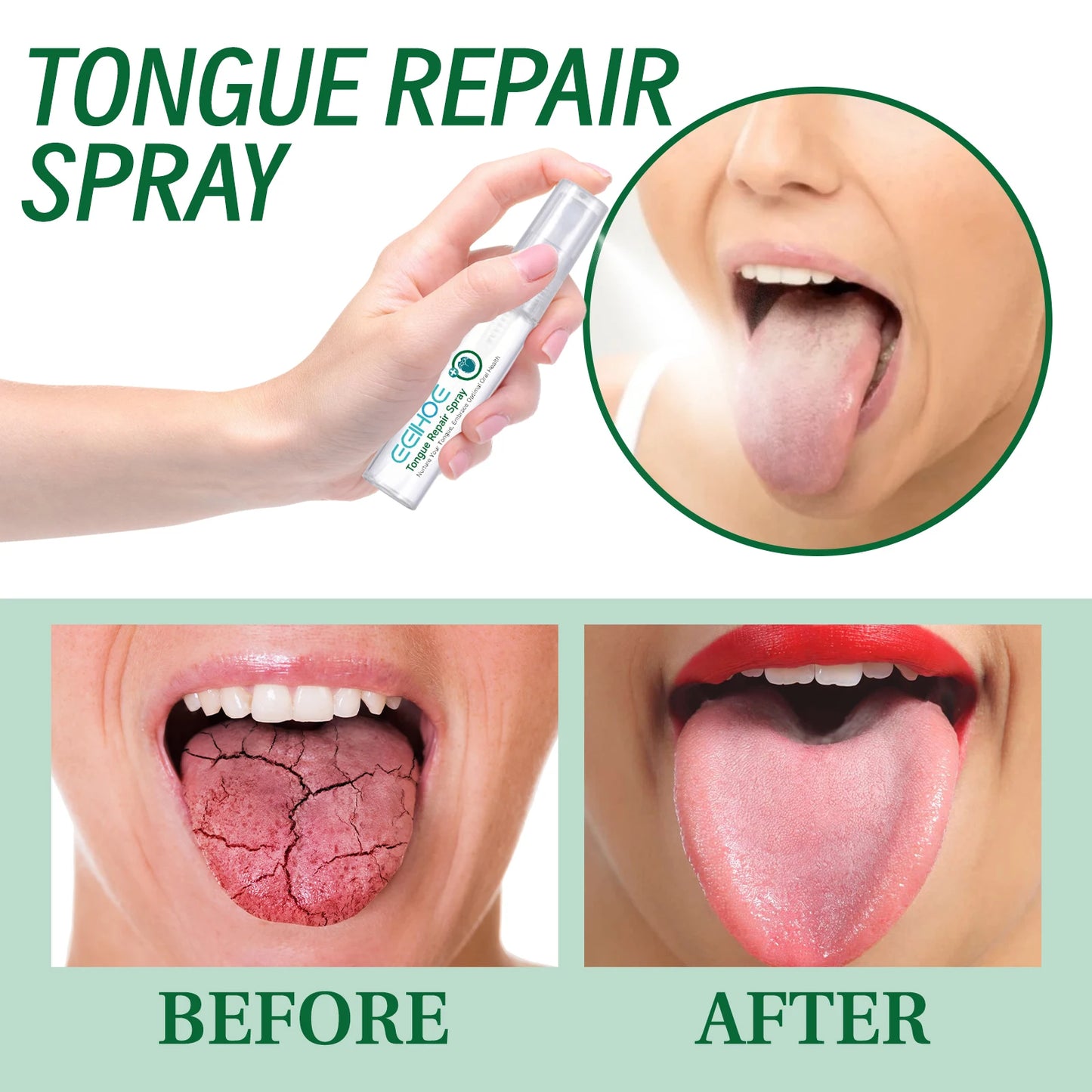 Tongue Moisturizing Spray,Repair White Tongue Coating,Relieve Dry and Swollen Tongue,Oral Care Spray