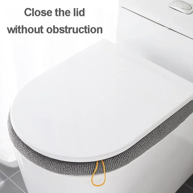 JJYY Universal Toilet Seat Cushion Four Seasons Thickened Toilet Cover Knitted Toilet Seat Cushion Washable Household