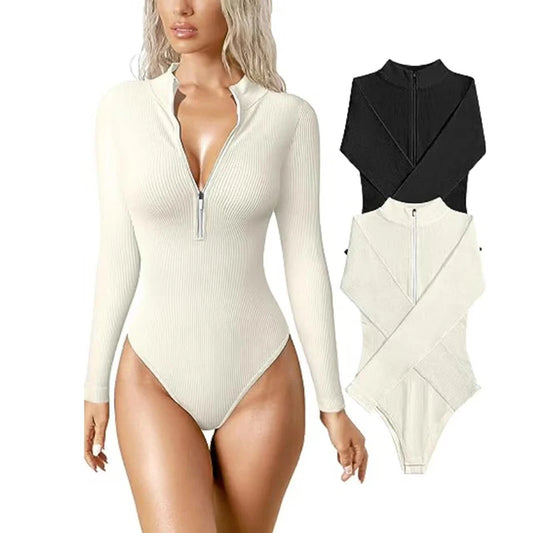 Woman Bodysuits Fashion Long Sleeve Jumpsuit Shapewear Thigh Slim Body Suit Low Back Body Shaper Backless Seamless Jumpsuit 2024