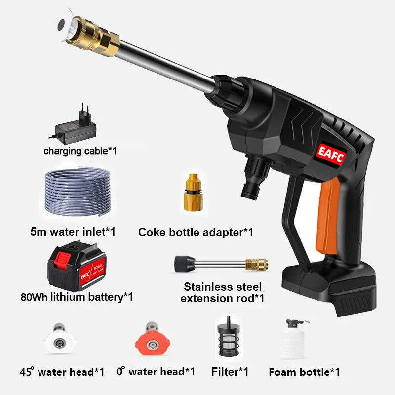 EAFC 60Bar Cordless High Pressure Car Washer  30000mAh Rechargeable Car Wash Gun Electric Water Gun Foam Machine