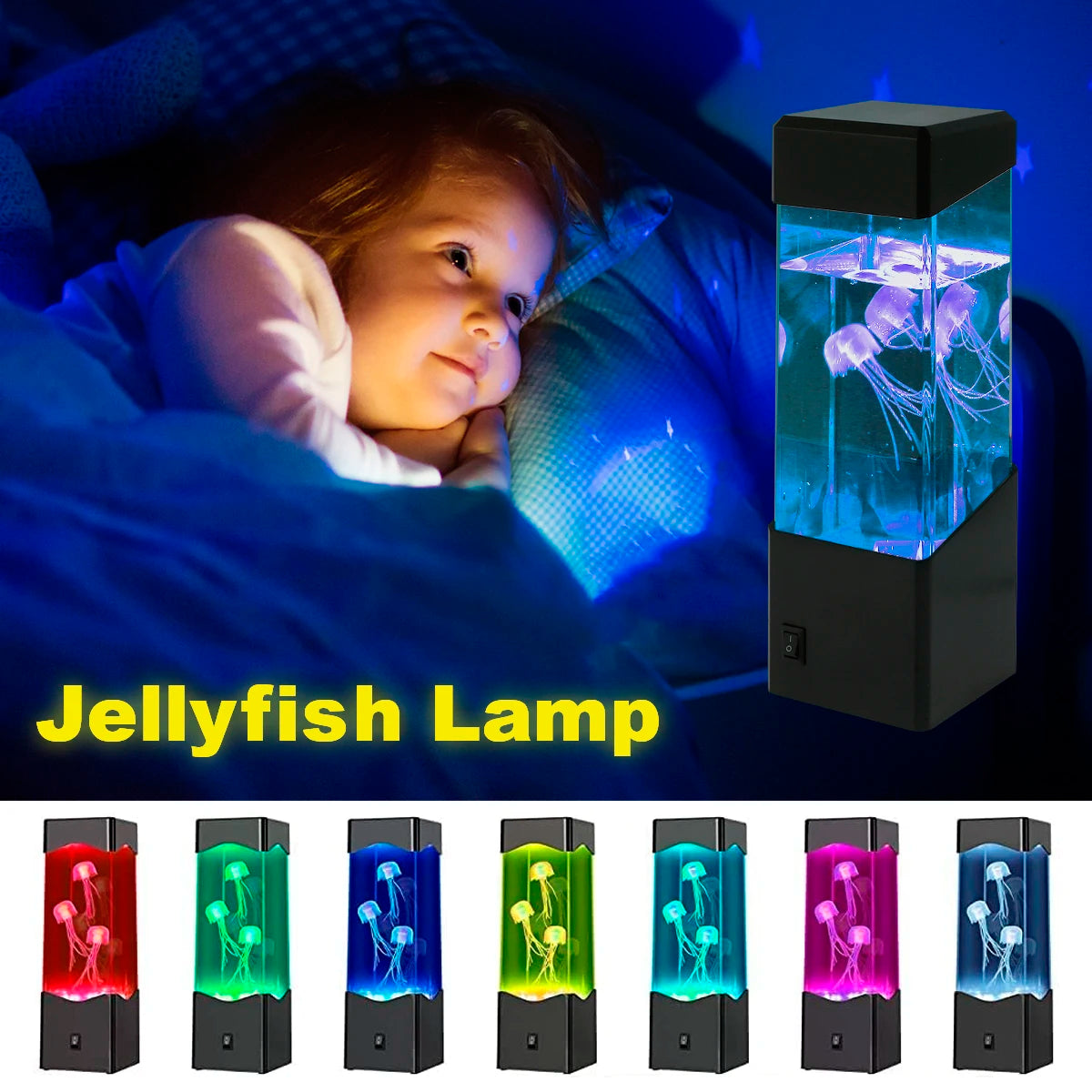 Led Jellyfish Lamp Usb/Battery Operated Jellyfish Night Light Multi-Color Changing Aquarium Tank Lamp Decorative Simulated