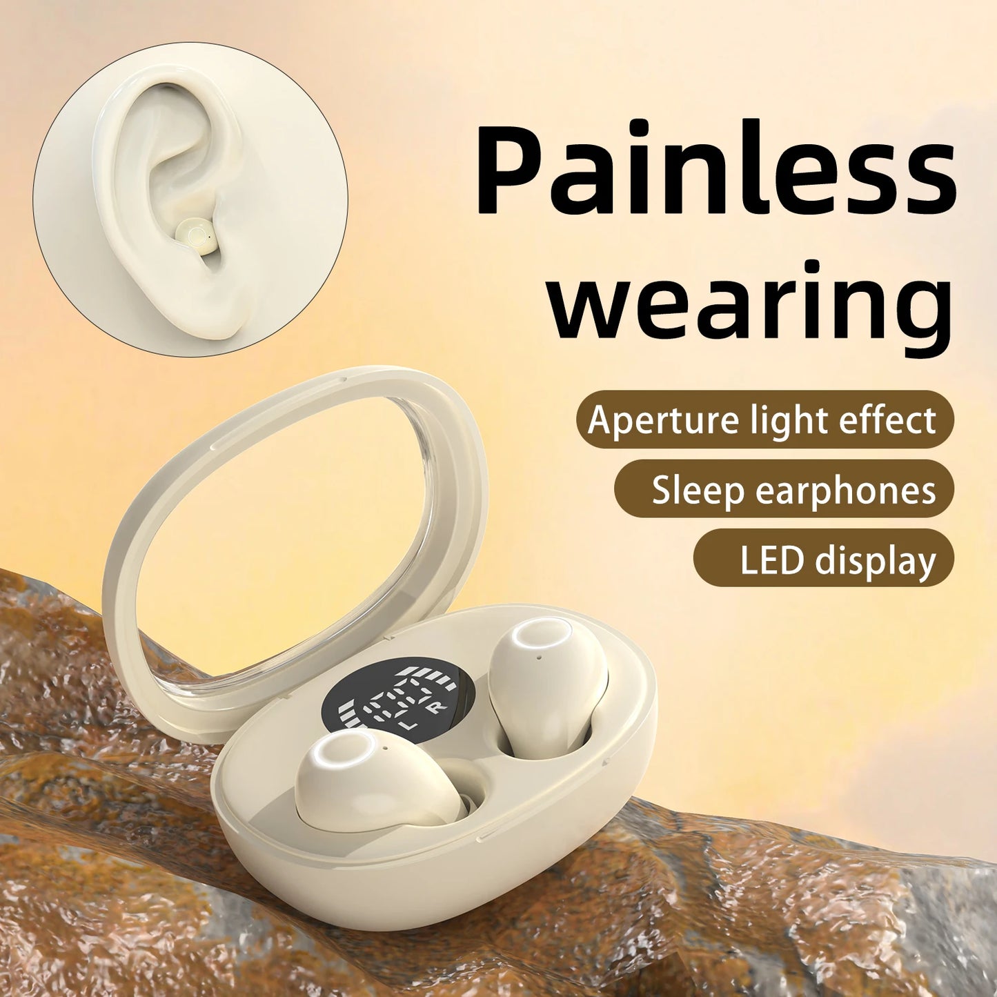 Sleep Hidden Headphones Wireless Invisible Earbuds for Sleeping Sleep Tiny Earbuds for Side Sleepers Tiny Smallest Earphones