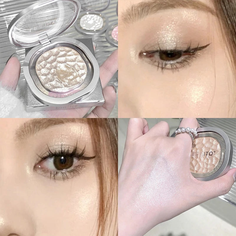 LEEINTO color-glowing high-gloss powder pearlescent powder brightens up the make-up eye shadow disc