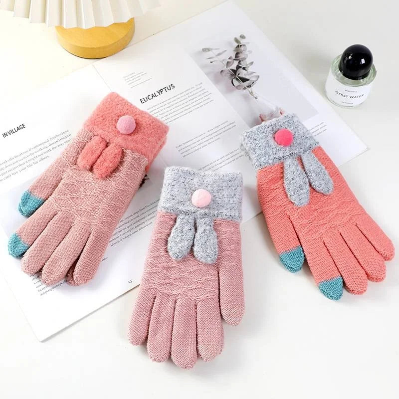 Winter Warm Knitted Gloves Full Finger Gloves Touch Phone Touch Screen Skiing Gloves Mittens Riding Work Gloves New