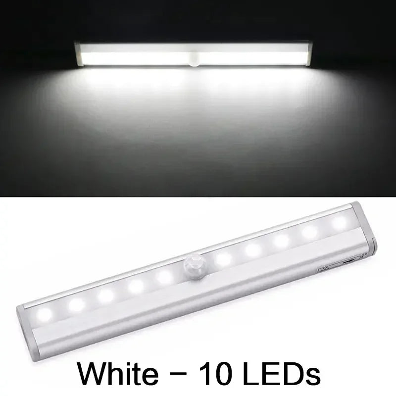 6/10 Wireless PIR Motion Sensor LED Wall Lamp Smart Automatic Light for Home Cabinet Staircase Wardrobe