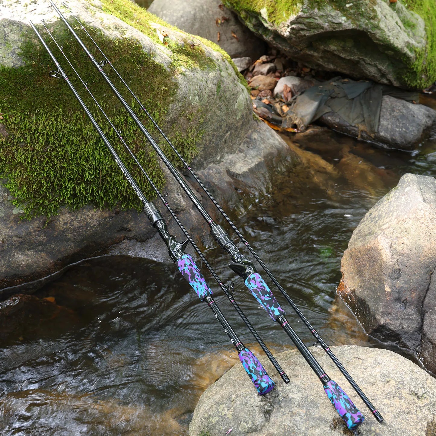 1.8m 1.98m 2 Sections Carbon Spinning Casting Fishing Rods Ultra-Sensitive with Comfort EVA Grip Rod Handle Trout Rod